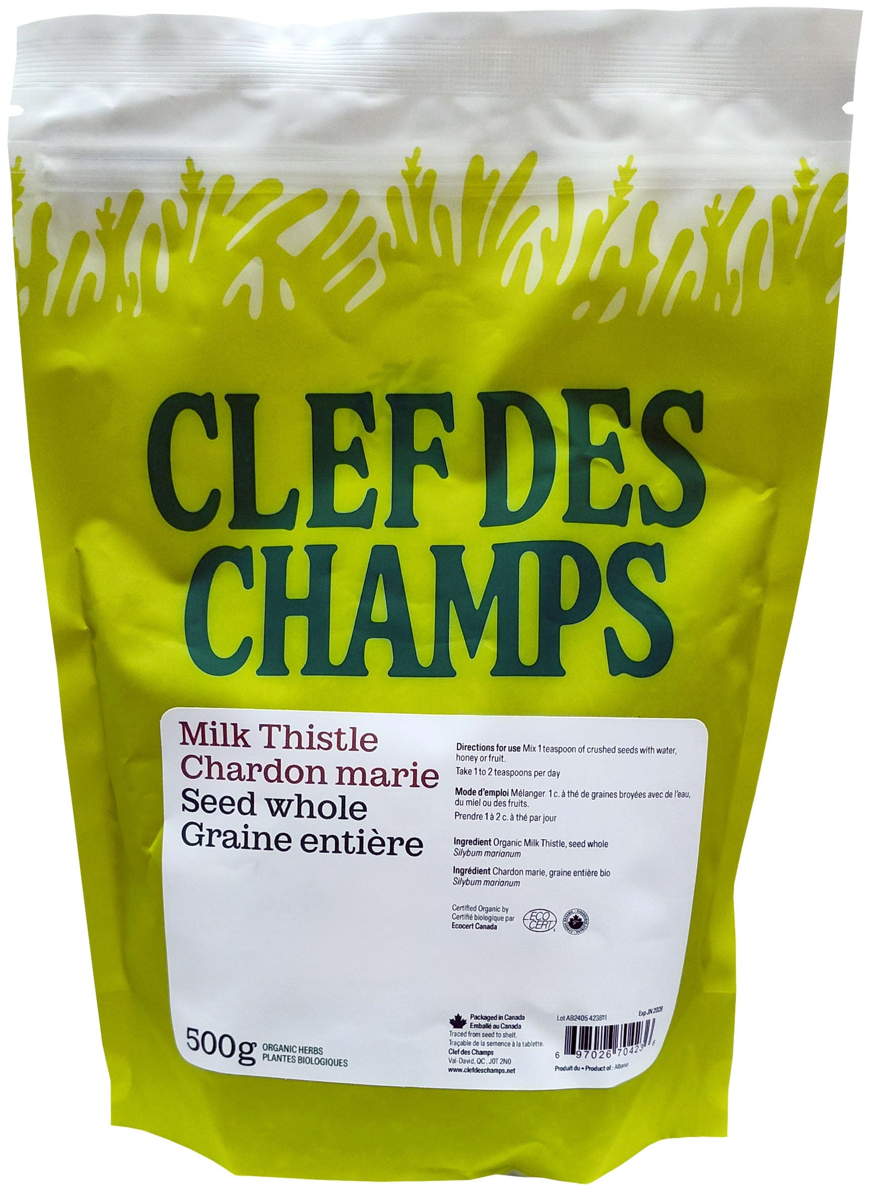 CLEF DES CHAMPS Suppléments Chardon marie (graine) 500g