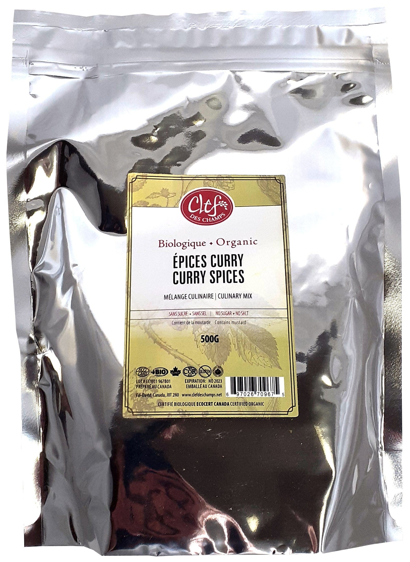 CLEF DES CHAMPS Suppléments Curry (sans sucre / sans sel) 500g