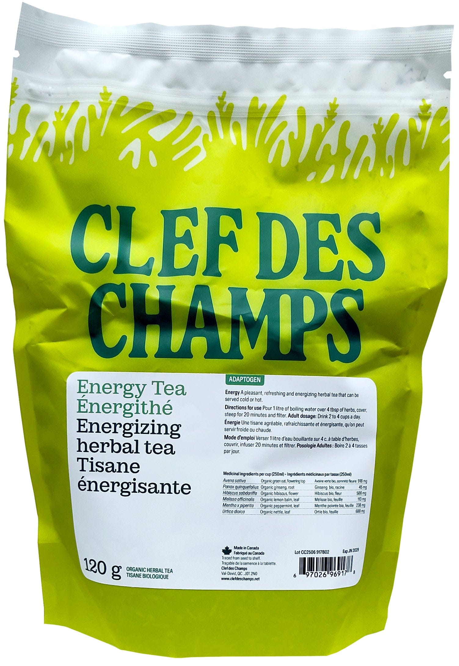 CLEF DES CHAMPS Suppléments Énergithé 120g