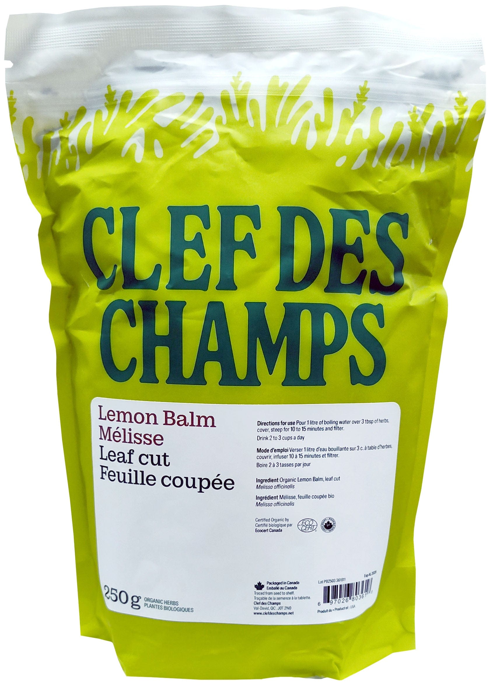 CLEF DES CHAMPS Suppléments Mélisse (feuille) 250g
