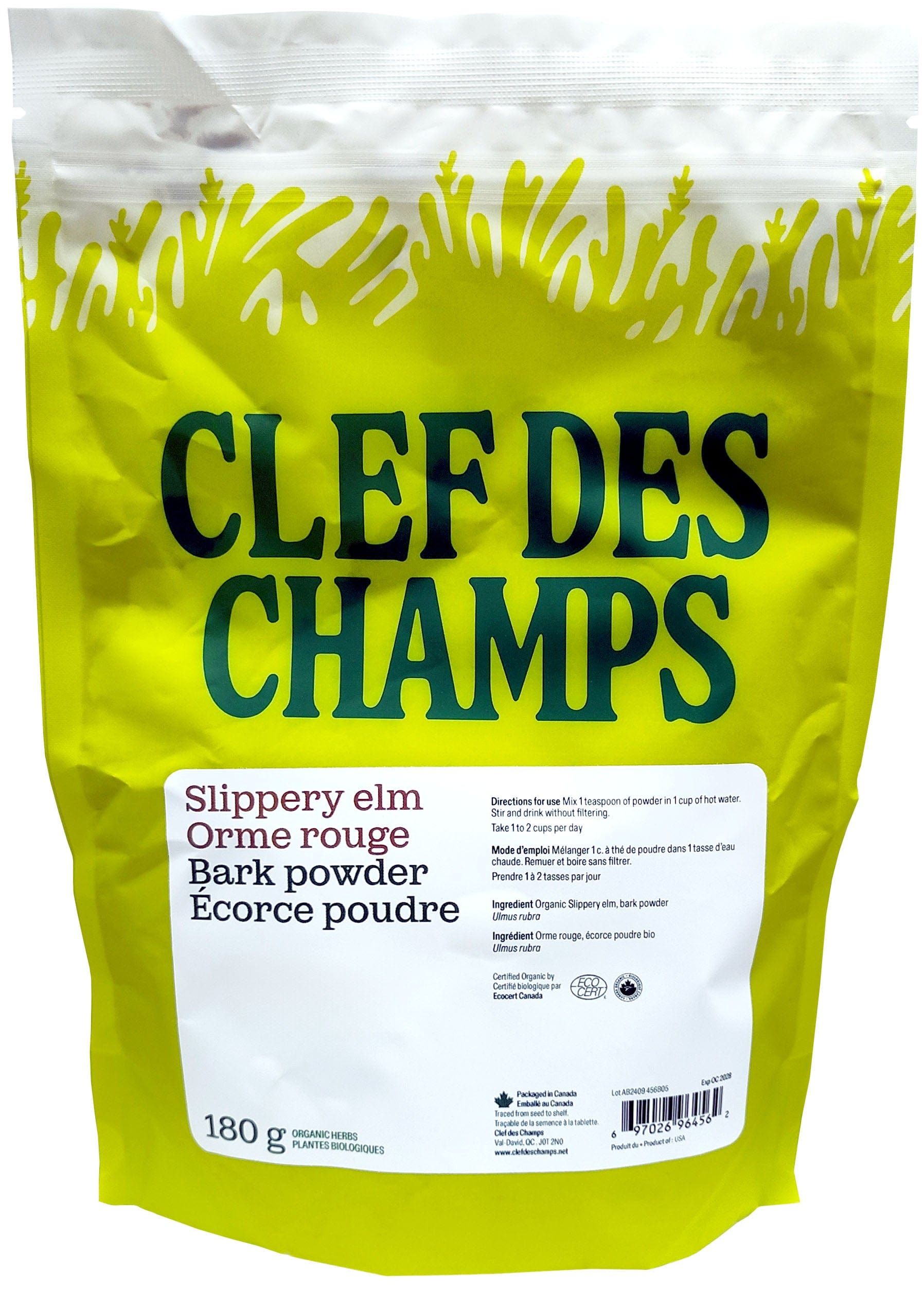 CLEF DES CHAMPS Suppléments Orme rouge bio 180g