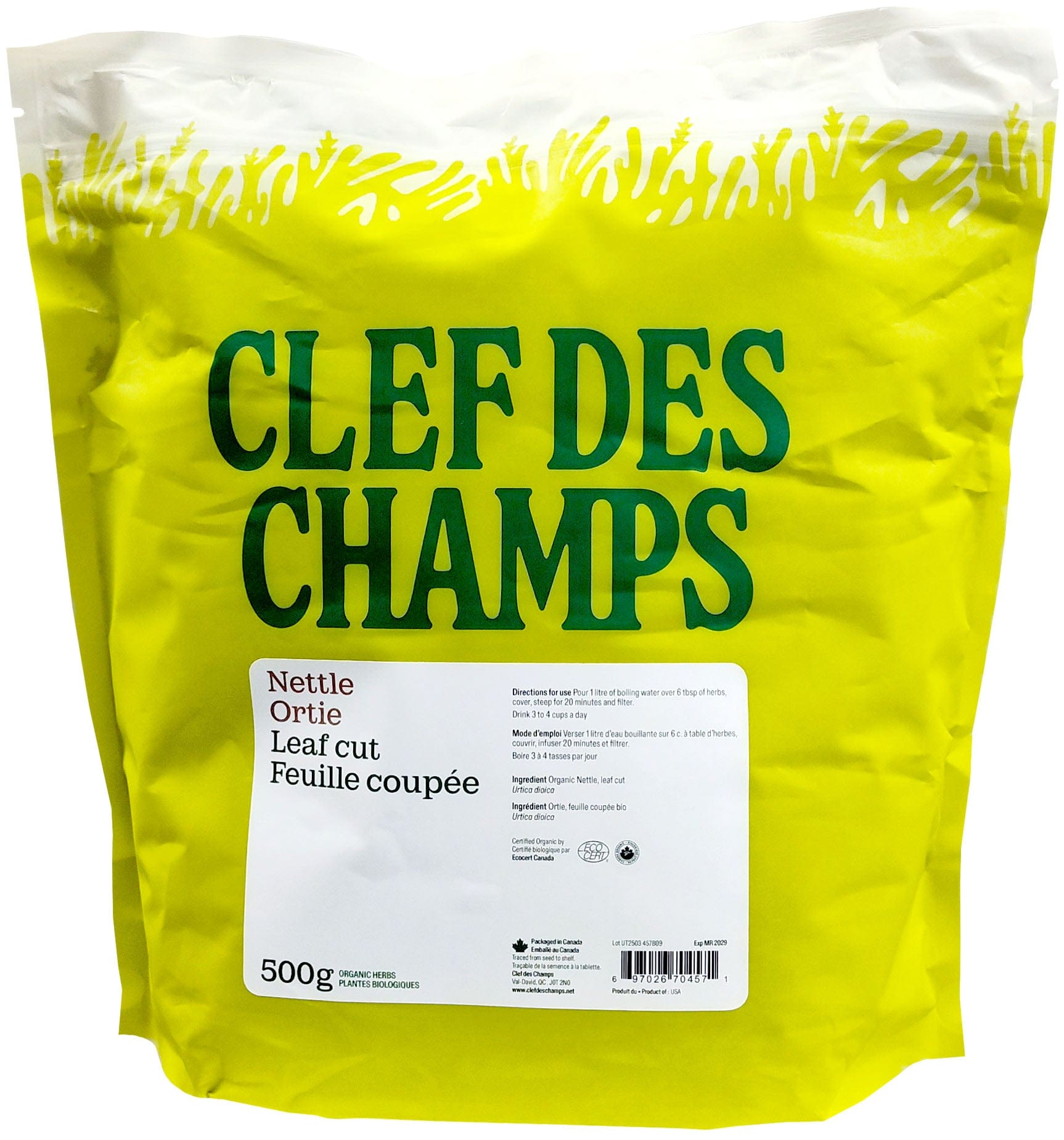 CLEF DES CHAMPS Suppléments Ortie (feuille) 500g