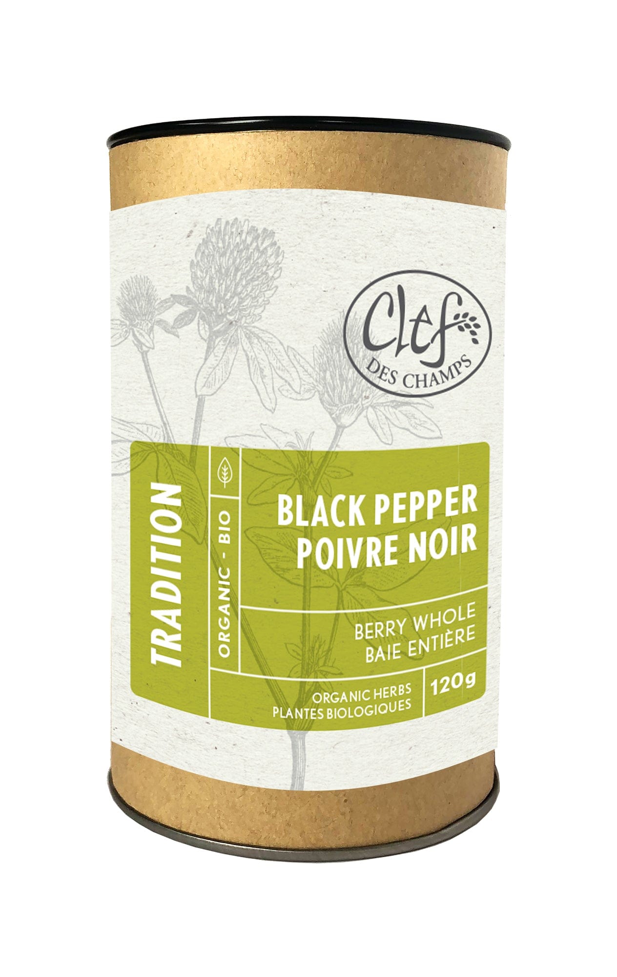 CLEF DES CHAMPS Suppléments Poivre noir entier (baie) 120gr