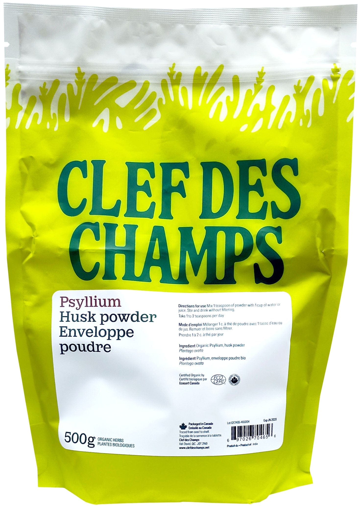 CLEF DES CHAMPS Suppléments Psyllium (écorce en poudre) 500g