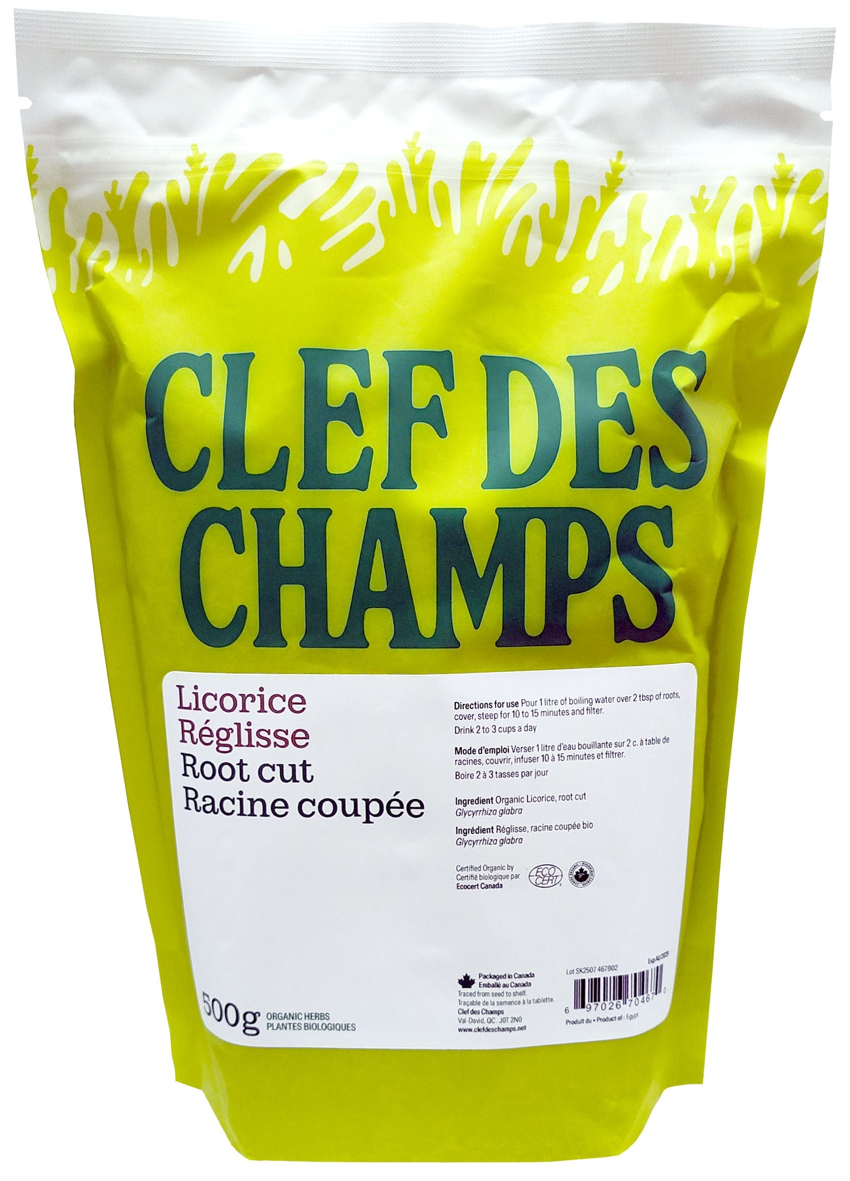 CLEF DES CHAMPS Suppléments Réglisse (racine en morceaux) 500g