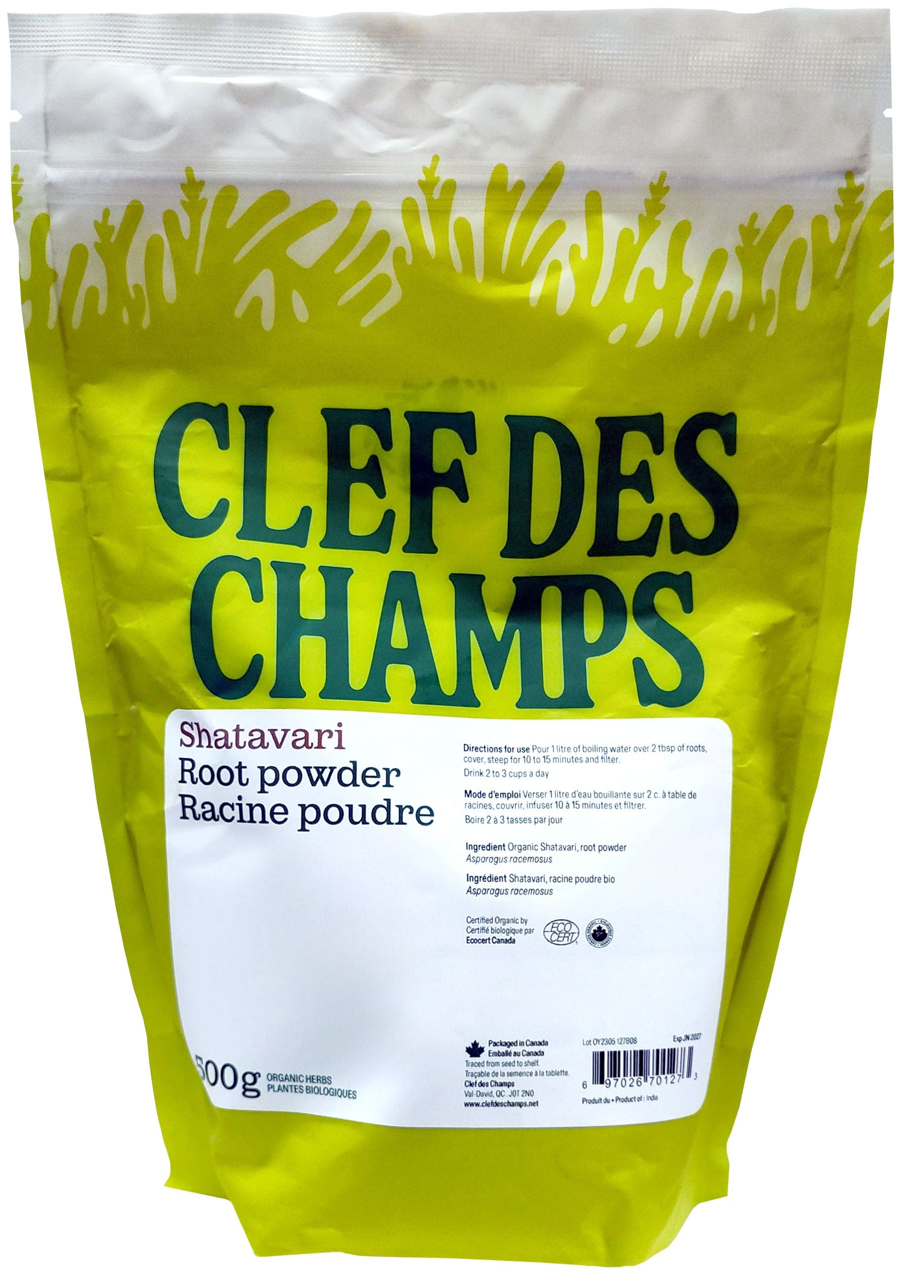 CLEF DES CHAMPS Suppléments Shatavari (racine poudre) 500g