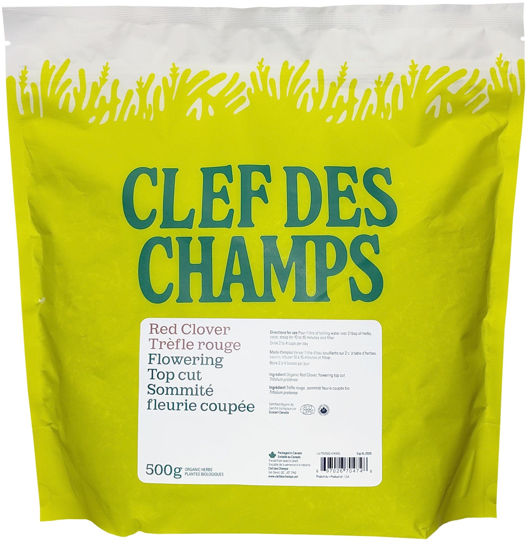 CLEF DES CHAMPS Suppléments Trèfle rouge (fleur / feuille coupées) 500g