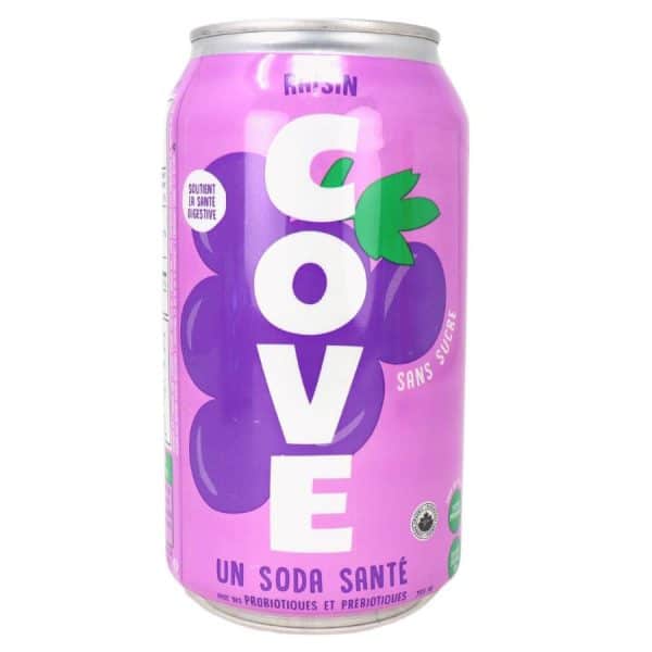 COVE Épicerie Soda sans sucre bio aux raisins 355ml