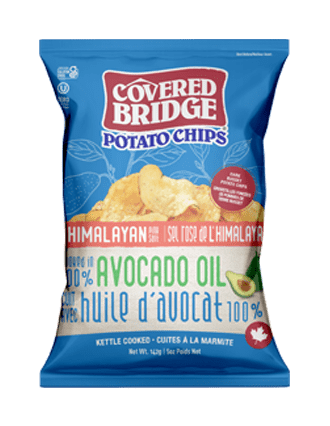 COVERED BRIDGE Épicerie Croustilles avocat et sel rose 142g
DATE DE PÉREMPTION : 30 NOVEMBRE 2025