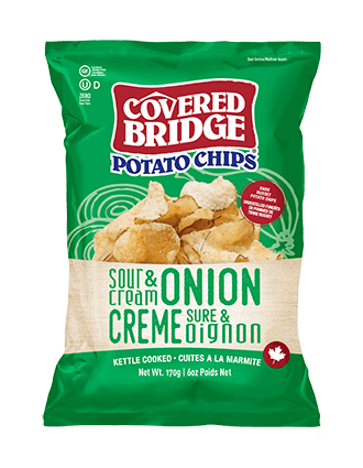 COVERED BRIDGE Épicerie Croustilles crème sûre et oignon 170g