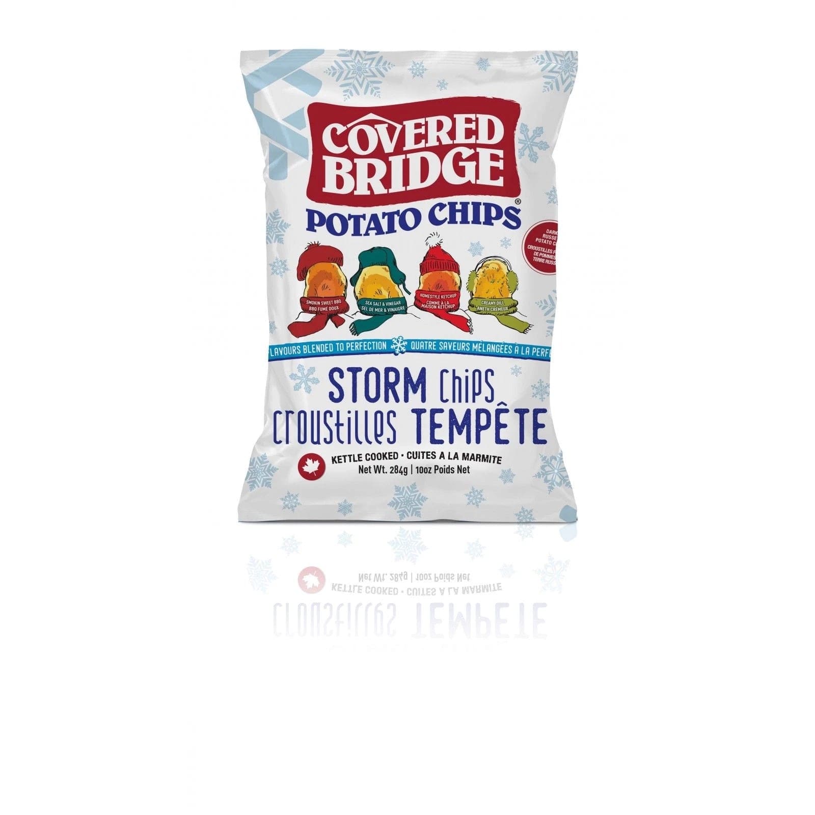 COVERED BRIDGE Épicerie Croustilles tempête (bbq fumé doux, sel de mer et vinaigre, ketchup, aneth crémeux)