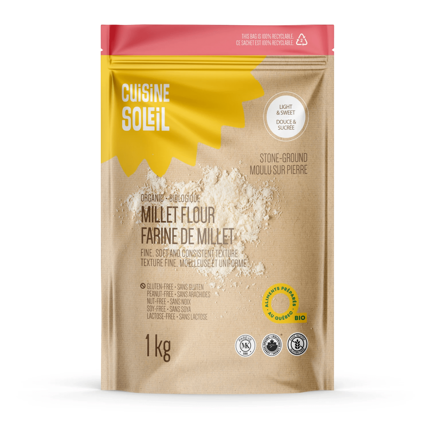 CUISINE SOLEIL Épicerie Farine de millet bio 1kg