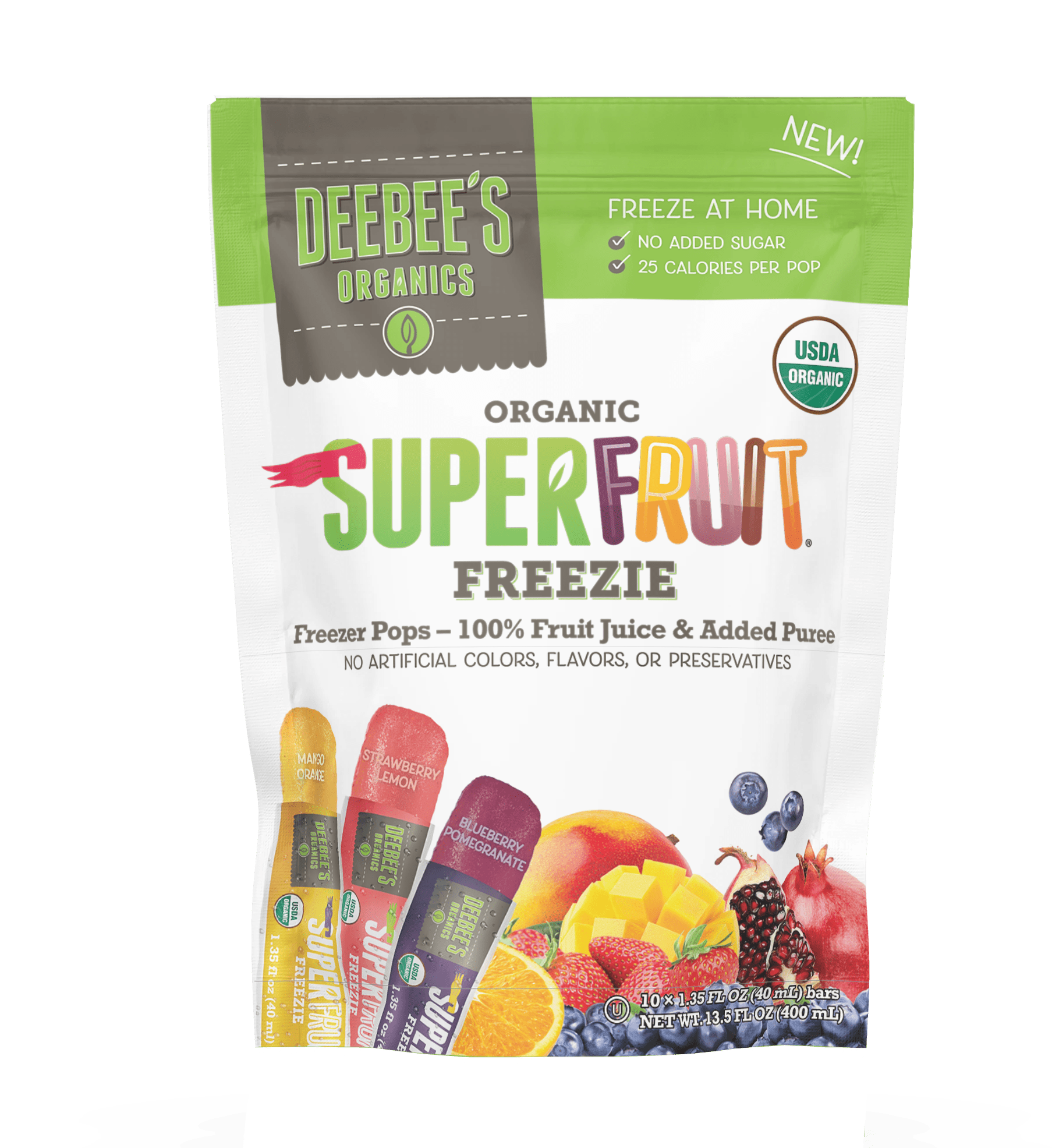DEEBEE'S ORGANICS Épicerie Barres à jus biologique superfruit pour congeler 10x40ml