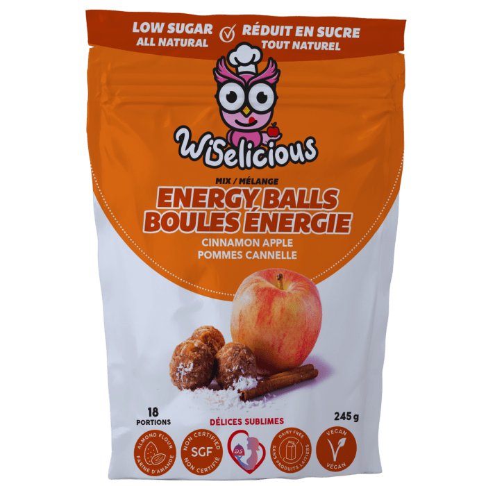 DÉLICES SUBLIMES Épicerie Wiselicious - Mélange pour Boules énergie pomme cannelle 245g