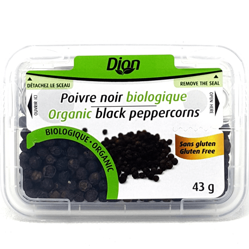 DION Épicerie Poivre noir entier bio 43g