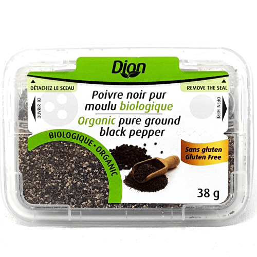 DION Épicerie Poivre noir pur moulu bio 38g