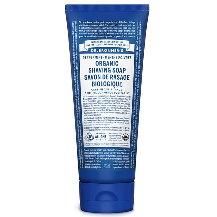 DR.BRONNERS Soins & beauté Savon de rasage menthe poivrée bio 207ml