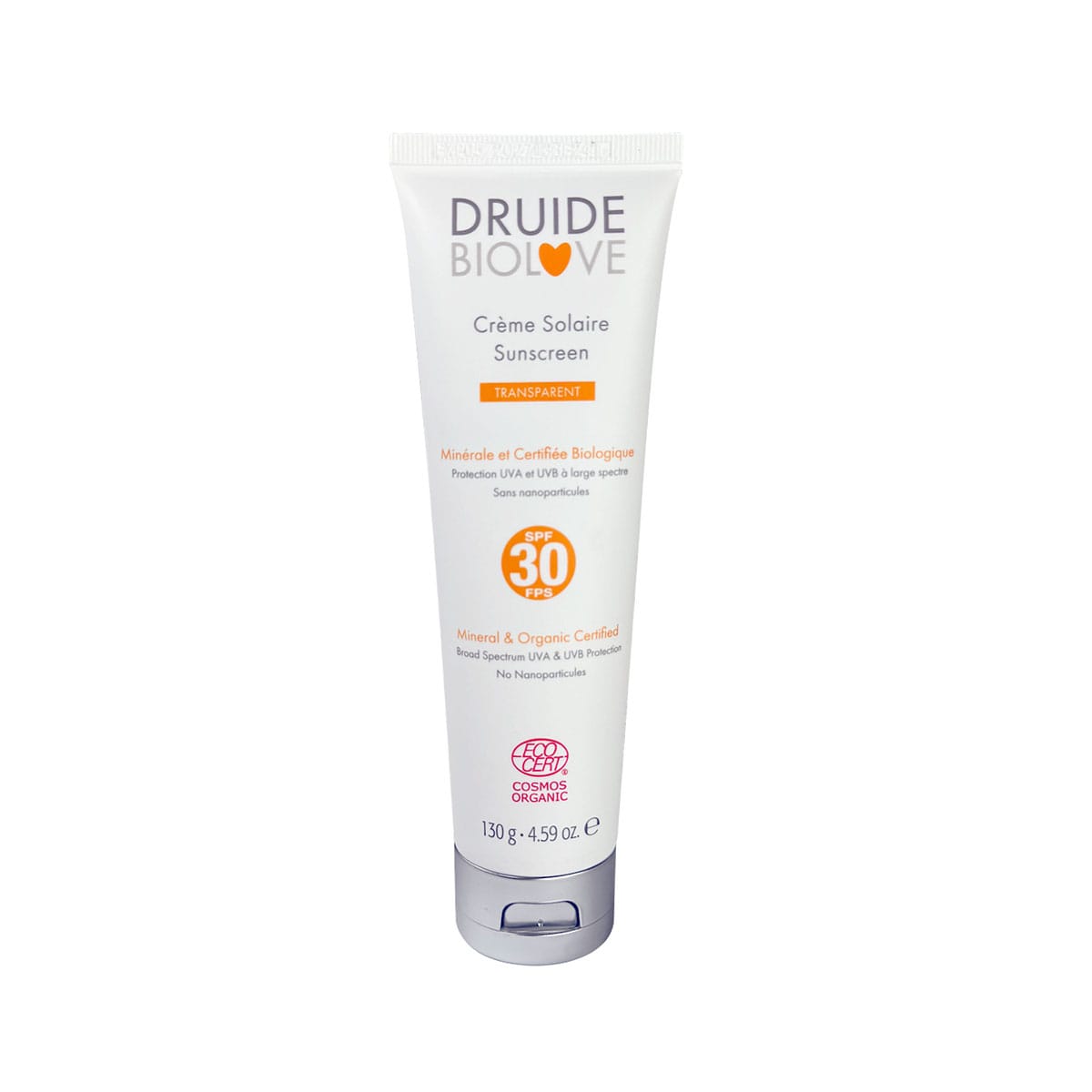 DRUIDE Soins & beauté Crème solaire transparente SPF-30 130g