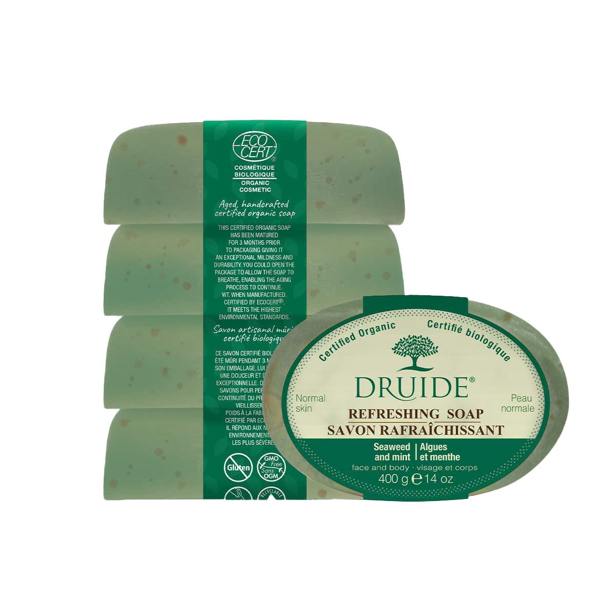 DRUIDE Soins & beauté Savon Rafraîchissant (algues / menthe) 4x100g