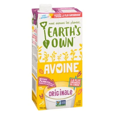 EARTH'S OWN Épicerie Lait d'avoine sans gluten originale 946ml