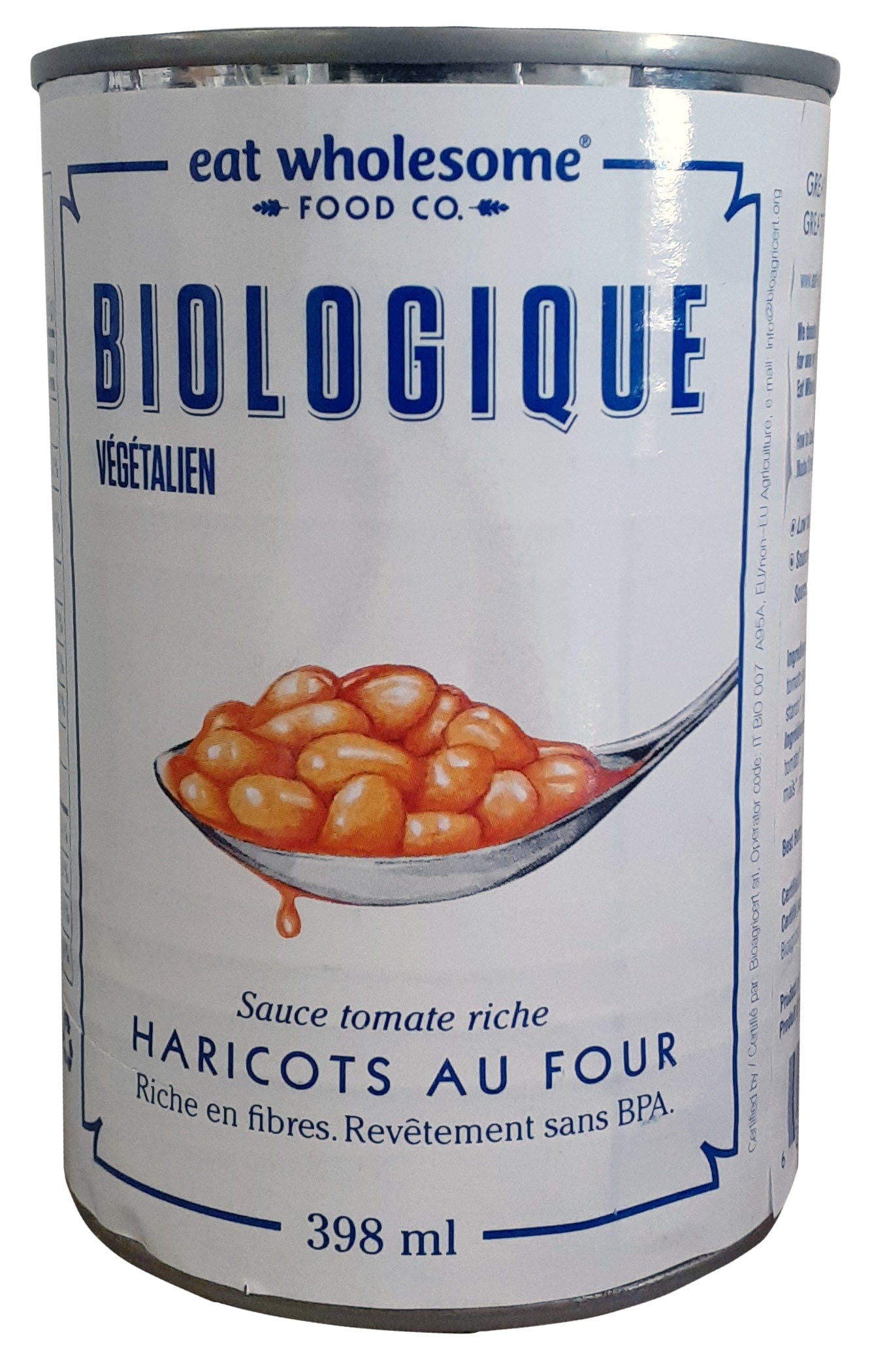 EAT WHOLESOME Épicerie Haricots au four bio 398ml