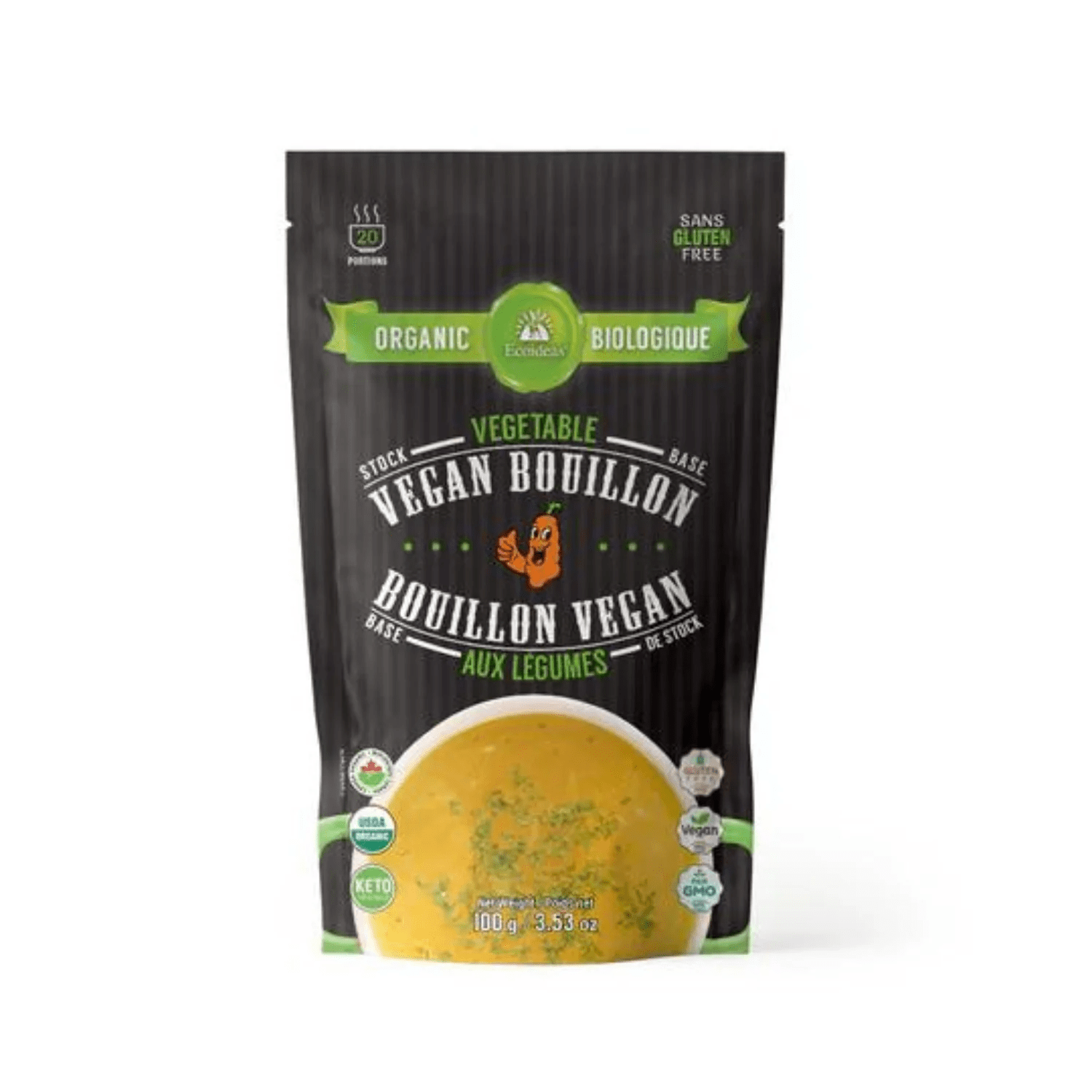 ECOIDEAS Épicerie Bouillon vegan saveur de légumes bio 100g