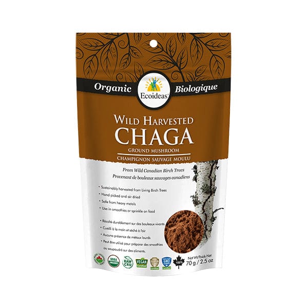 ECOIDEAS Épicerie Chaga moulu bio 70g