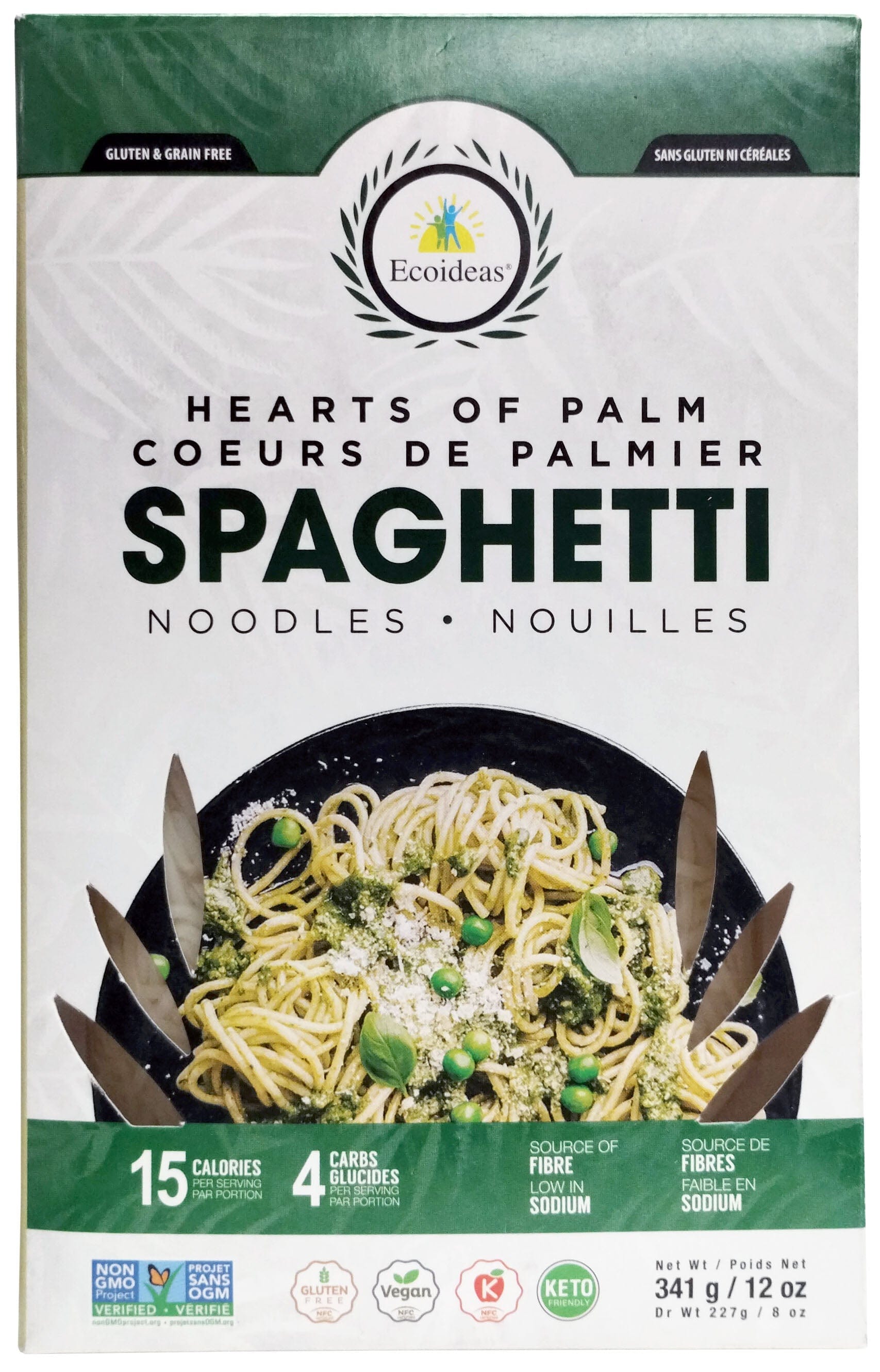 ECOIDEAS Épicerie Spaghetti cœurs de palmier 341g