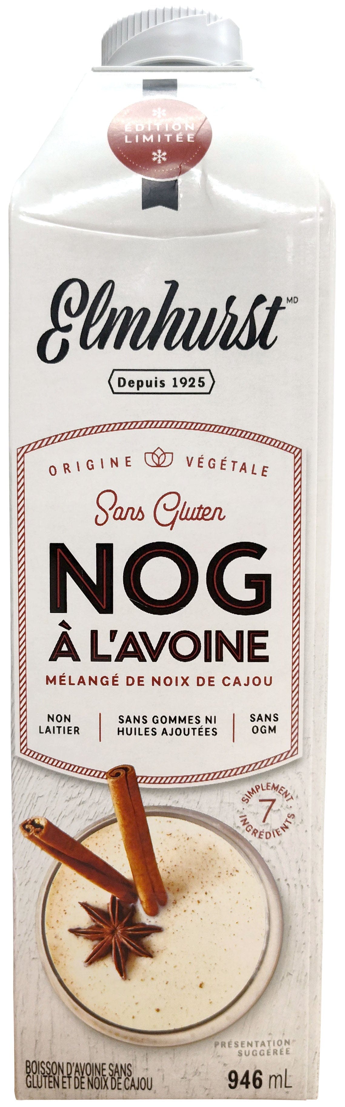 ELMHURST Épicerie Nog à l'avoine 946ml