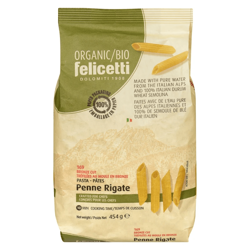 FELICETTI Épicerie Penne rigate blé dur bio 454g