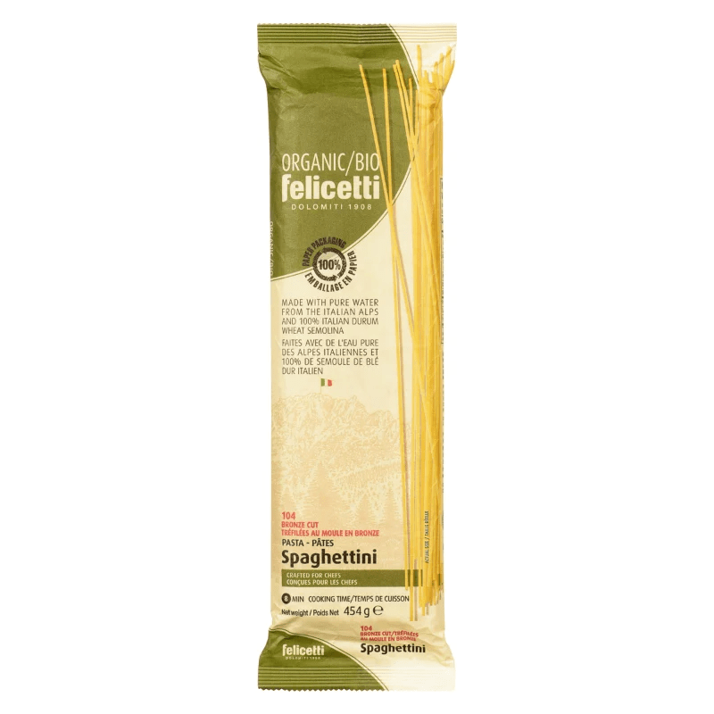 FELICETTI Épicerie Spaghettini semoule de blé dur Italien bio 454g