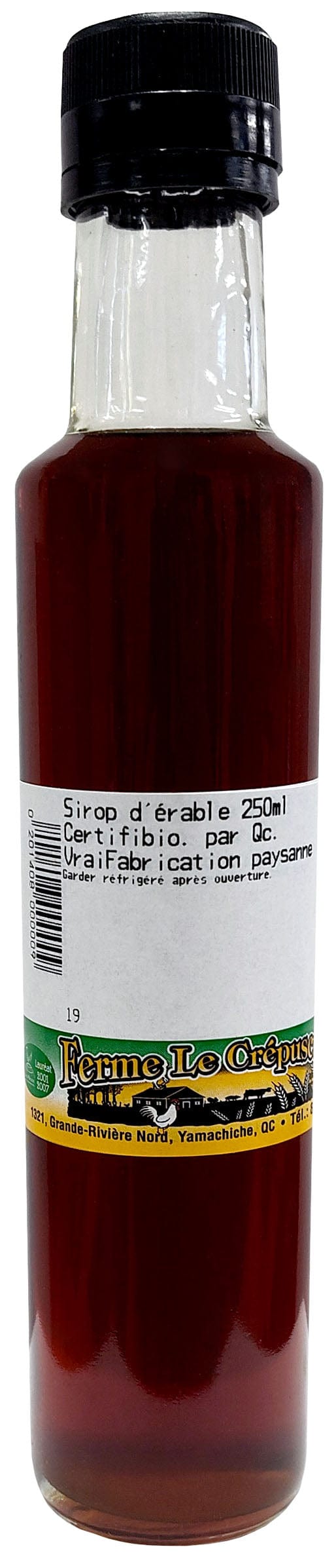 FERME LE CRÉPUSCULE Épicerie Sirop d'érable bio 250ml
