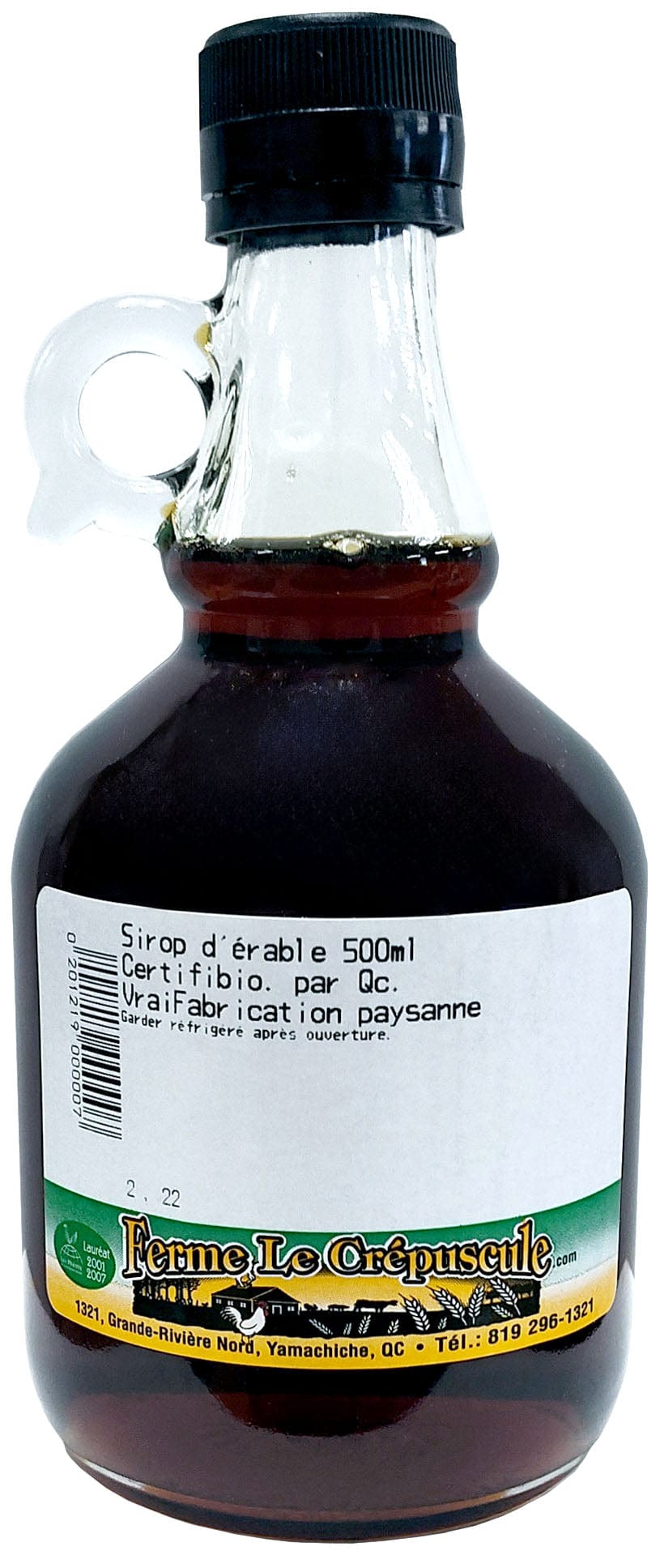 FERME LE CRÉPUSCULE Épicerie Sirop d'érable bio 500ml