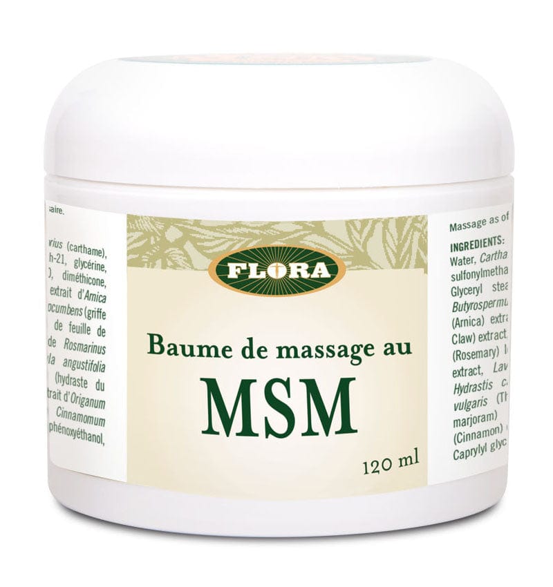 FLORA Suppléments Baume de massage au MSM (onguent MSM) 120ml