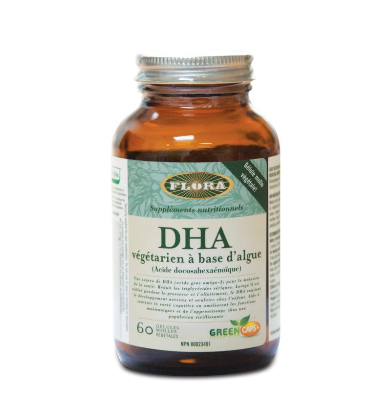 FLORA Suppléments DHA végétarien à base d'algue 60vgel