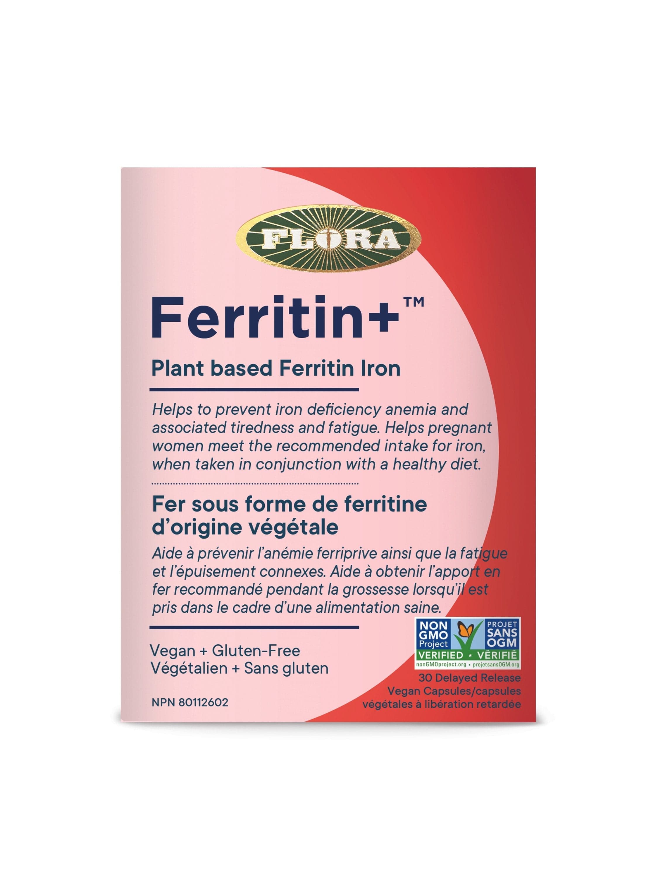 FLORA Suppléments Ferritin +  (à libération retardée) 30vcaps