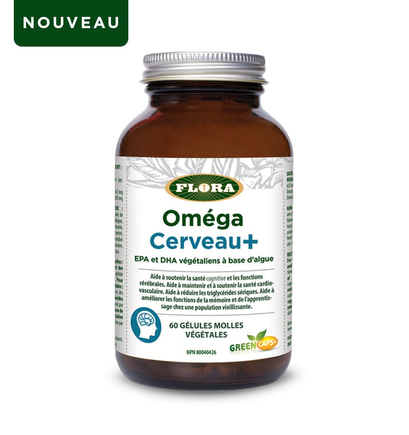 FLORA Suppléments Oméga Cerveau+ 60gel