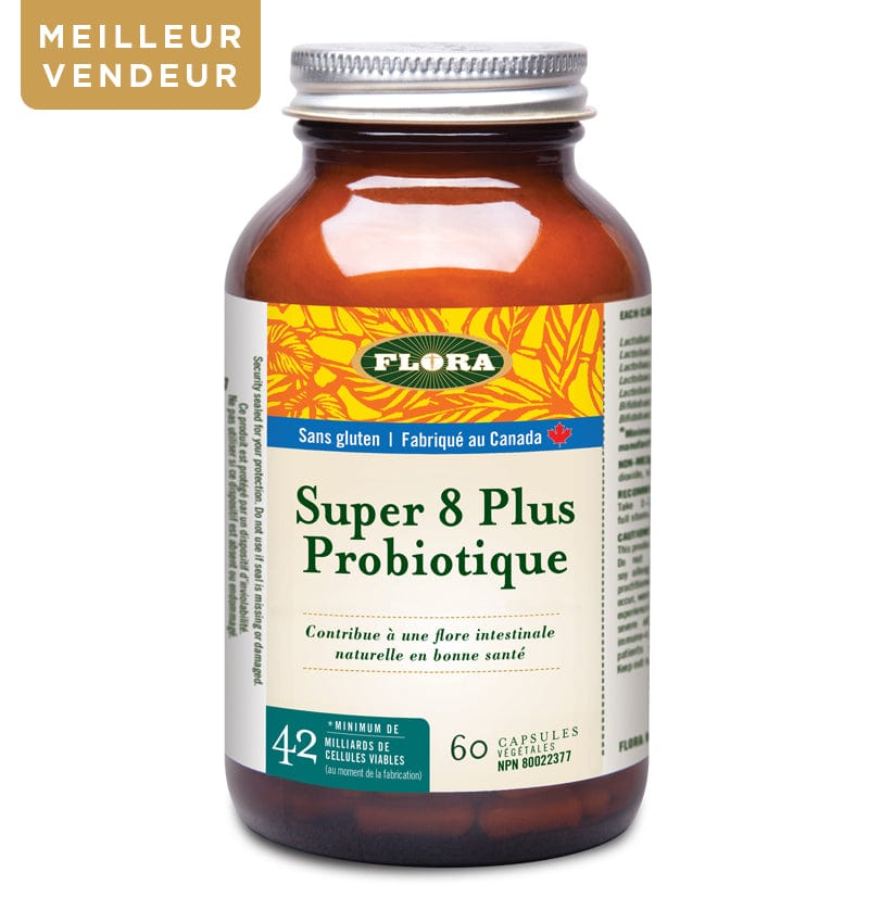 FLORA Suppléments Probiotiques super 8 plus (19 à 54 ans) 60caps