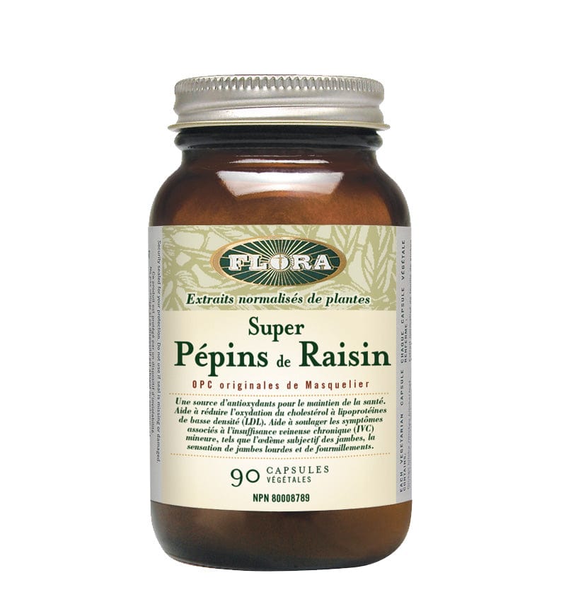 FLORA Suppléments Super pépins de raisins 350mg 90caps