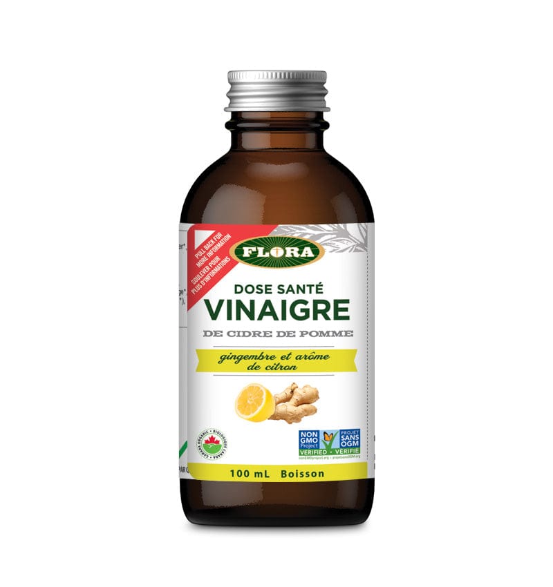 FLORA Suppléments Vinaigre de cidre de pommes gingembre / arôme de citron 100ml