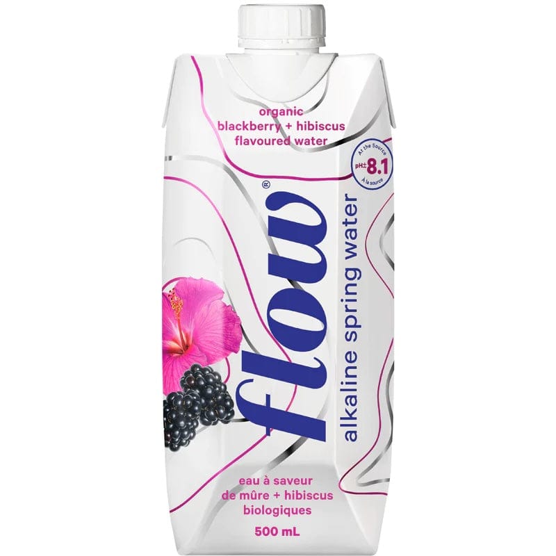 FLOW Épicerie Eau alcaline mûres et hibiscus bio 500ml