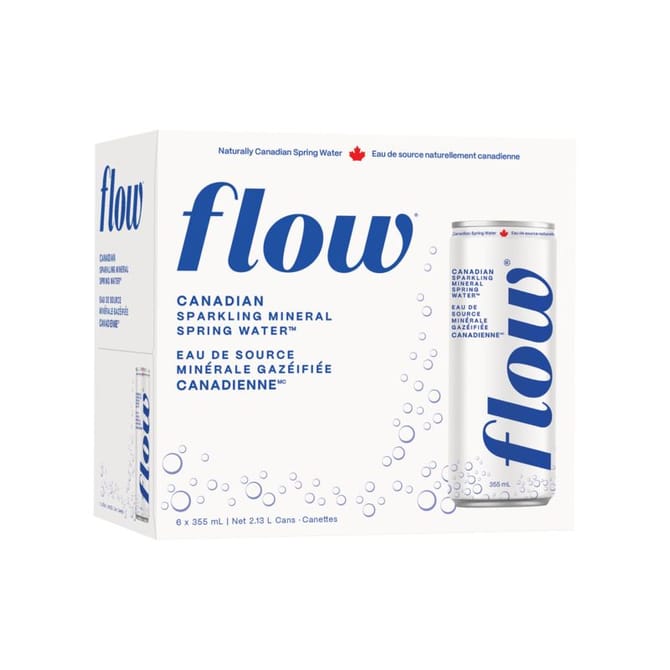 FLOW Épicerie Eau de source minérale gazéifiée original 6x355ml