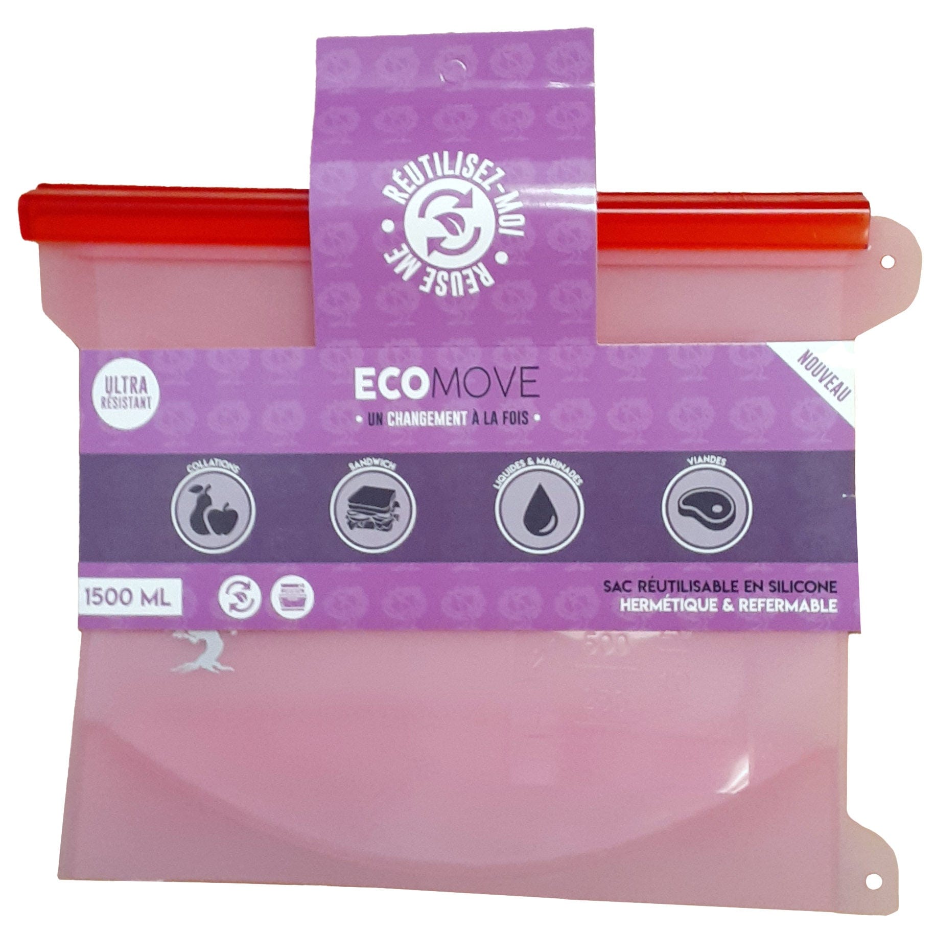 FLVR DISTRIBUTION Épicerie Sac réutilisable en silicone hermétique et regermable 1 un (1500ml)