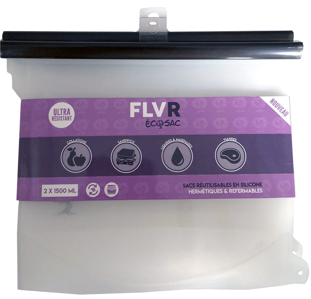 FLVR DISTRIBUTION Épicerie Sacs réutilisables en silicone hermétique et refermable 2 un (1500ml)