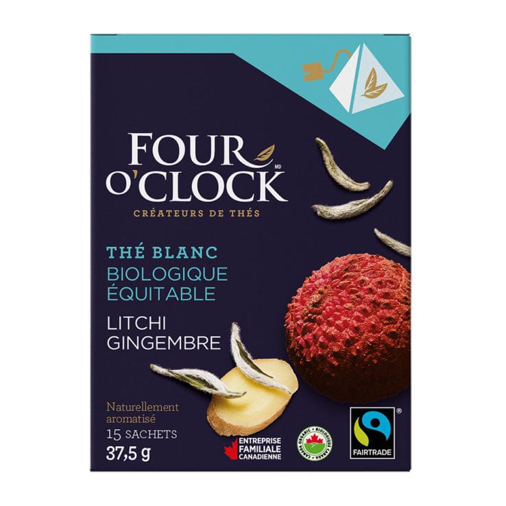 FOUR O'CLOCK Épicerie Thé blanc au gingembre et litchis  bio 15's
