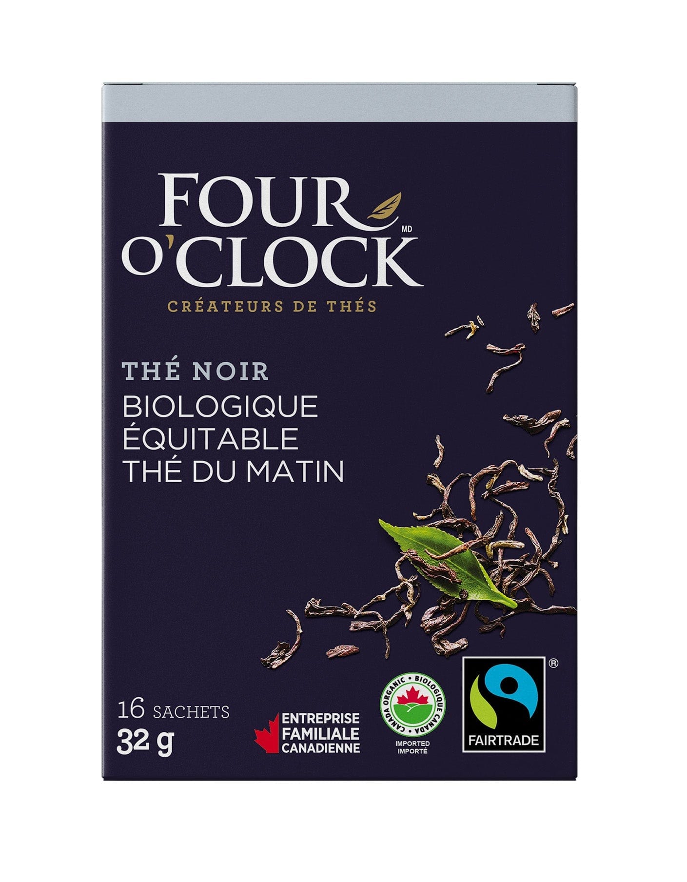 FOUR O'CLOCK Épicerie Thé noir du matin bio 16s