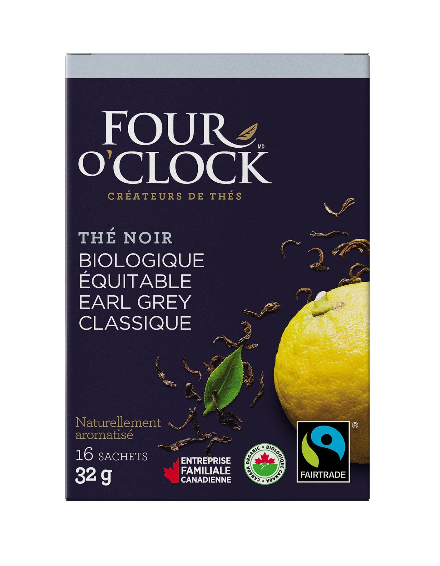 FOUR O'CLOCK Épicerie Thé noir Earl grey bio 16s