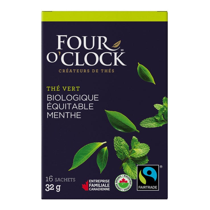 FOUR O'CLOCK Épicerie Thé vert à la menthe bio 16s