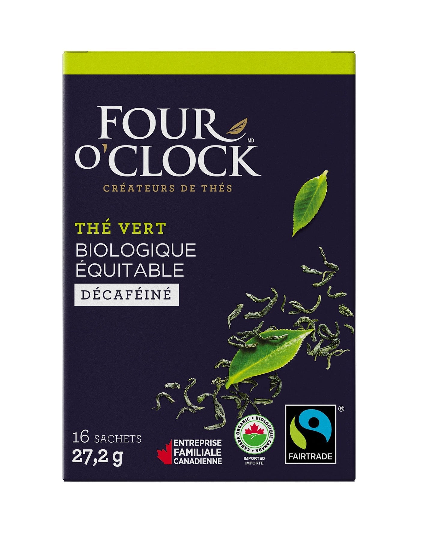 FOUR O'CLOCK Épicerie Thé vert décaféiné bio 16s