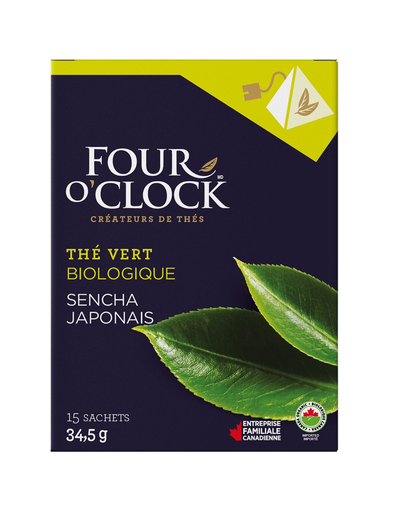 FOUR O'CLOCK Épicerie Thé vert sencha japonais bio 15s